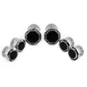 Black Enamel Silver Stud Set