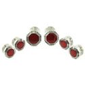 Red Enamel Silver Stud Set