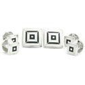 Black & White Pyramid Stud Set
