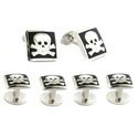 Sterling Skull & Crossbones Stud Set