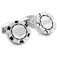 Black And White Poker Chip Cufflinks