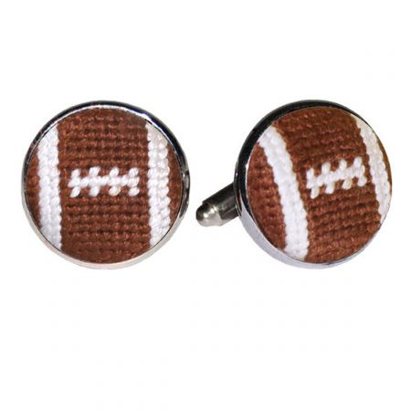 Football Needlepoint Cufflinks