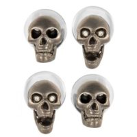 Sterling Diamond Eyed Moving Jaw Skull Shirt Studs