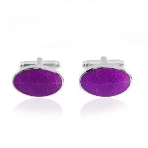 Purple Pattern Oval Cufflinks