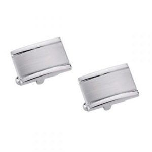 Contour Silver Finish Cufflinks