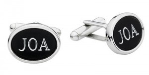 Beautiful Black and Silver Oval Cuff Links