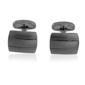 Curved Dual Finish Gunmetal Cufflink