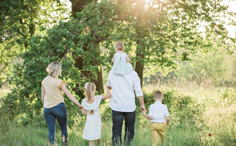 family walking