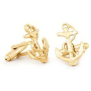 Gold Finish Anchor Cufflinks