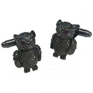 Gunmetal Owl Cufflinks