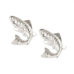 Salmon Rhodium Cufflinks