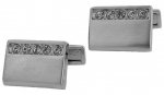 Engravable Silver Crystal cufflinks