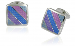 Blue and Violet Striped sterling silver cufflnks