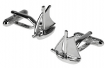 Silver Brushed Yacht cufflinks