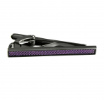 Gunmetal and Purple Fiber Tie Clip