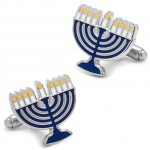 Blue Menorah Cufflinks