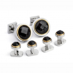 Faceted Onyx Stud Set