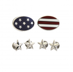 Sterling American Flag Stud Set