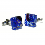 Win the award with Deep Blue Murano Glass Cufflinks