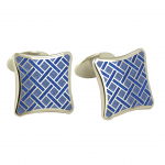 Blue Basket Weave Cufflinks by David Donahue