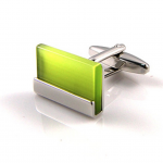 St. Patrick's Day: Light Green Bar Cuff Links