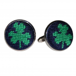 Needlepoint Shamrock Cufflinks