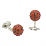 Designer Sterling Basketball Cufflinks