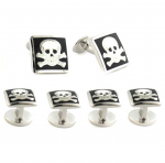  Sterling Skull & Crossbones Stud Set - for a themed prom