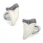 Sterling Marcasite and Pearl Shark Tooth Cufflinks by Jan Leslie