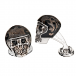 Sterling Skull with Helmet Cufflinks by Jan Leslie