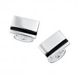 Sterling Onyx Striped Engravable Cufflinks by Jan Leslie