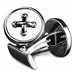 Skultuna Black Tie Collection Silver Button Cufflinks - Designer Spotlight