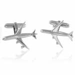 Sterling Silver Jet Plane Cufflinks