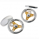 Two-Toned Steering Wheel Cufflinks