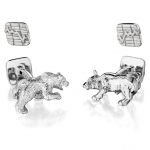 Sterling Bear & Bull Cufflinks by Robin Rotenier