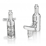 Wine Bottle & Cork Screw Cuff Links by Robin Rotenier