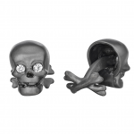 Black Rhodium Skull Cufflinks by Robin Rotenier