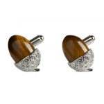 Acorn Tigers Eye Cuff Link by Simon Carter