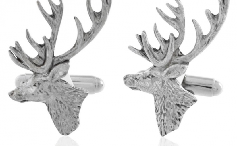 Pewter Stag Cufflinks for Christmas