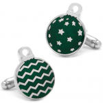 Green Christmas Ornament Cufflinks