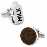 Milk and Cookies Cufflinks for Santa at Christmas