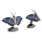 Gun Metal Butterfly Cuff Links by Tateossian