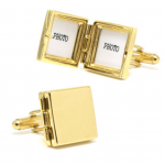 Gold Square Vermeil Locket Cufflinks