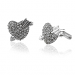 Crystal Cupid's Heart Cufflinks