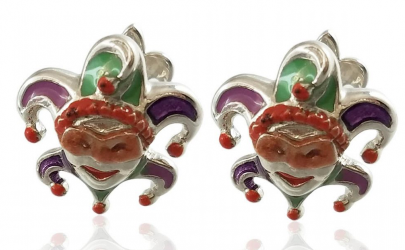 Sterling Silver Mardi Gras Mask Cufflinks