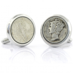 Sterling Mercury Dime Cufflinks - perfect for financial literacy month