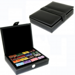 12 Pair Black Leather Cufflink Collector's Case