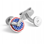 Round Patriotic Eagle Cufflinks