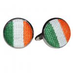 Needlepoint Irish Flag Cufflinks