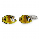 Yellow Enamel Tropical Fish Cufflinks by Simon Carter